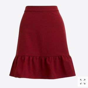 J. Crew Women’s Flounce Mini Skirt Burgundy 6